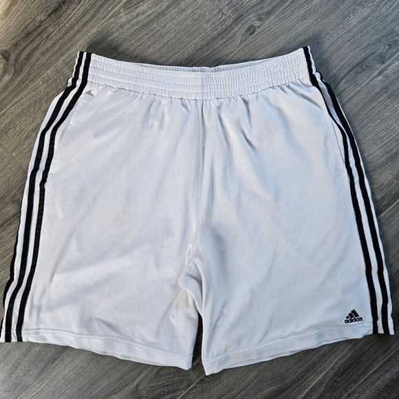 adidas Other - Adidas Mens Mesh Basketball Shorts White Black 3 Stripe XL Athletic Drawstring